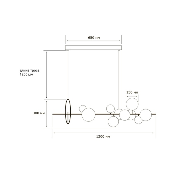 Подвесной светильник MJ-Light AXO L120 4000K BK 16035 MJ16035 фото